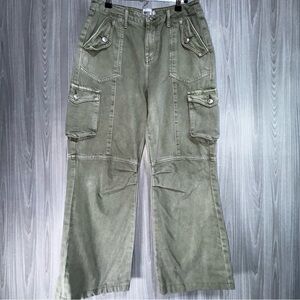 Princess Polly Green Oswell Cargo Jean Pant Straight Leg‎ Women’s Size 8